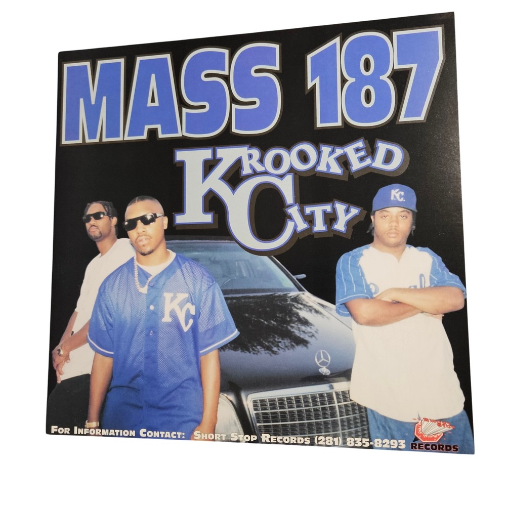 Mass 187 Krooked City Vintage‎ 1996 Flat Promo Poster 12x12 Double Sided Hip Hop